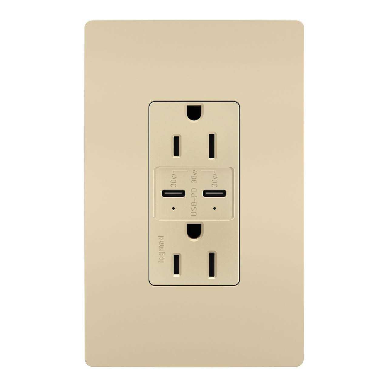 Legrand Radiant R26USBPD 15A Tamper-Resistant Ultra-Fast PLUS Power Delivery USB Type-C/C Outlet - Cheap Fitting