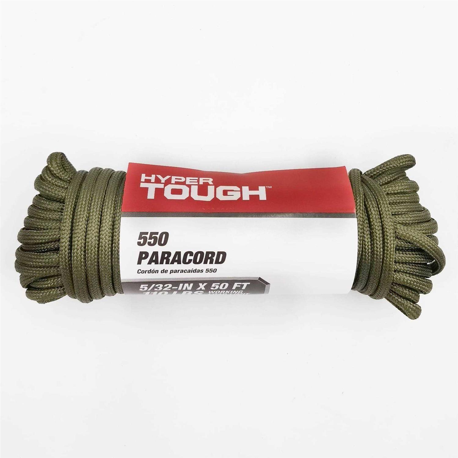 Hyper Tough 550 Paracord Green 5/32 inch x 50 feet - Cheap Fitting