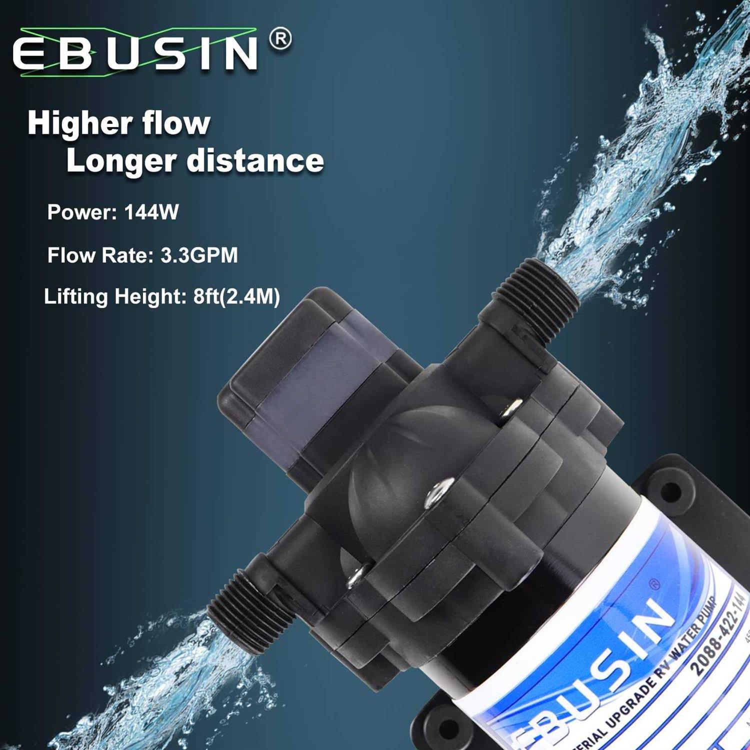 2088-422-144 RV Pump,12V 3.3GPM Diaphragm Water Pump, 45Psi 1/2MNPT Connection, Great for RV or Any Other Water Delivery Purpose - Cheap Fitting