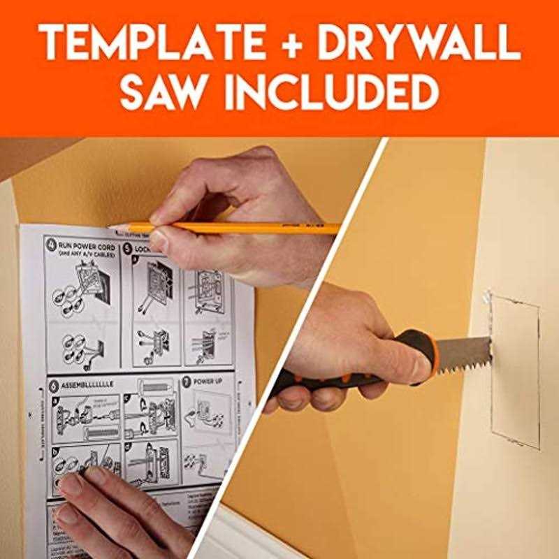 ECHOGEAR TV Cord Hider for Wall Mounted TV Dual Outlet in Wall Cable Management Kit for Power Cables & Low Voltage Wires - Cheap Fitting