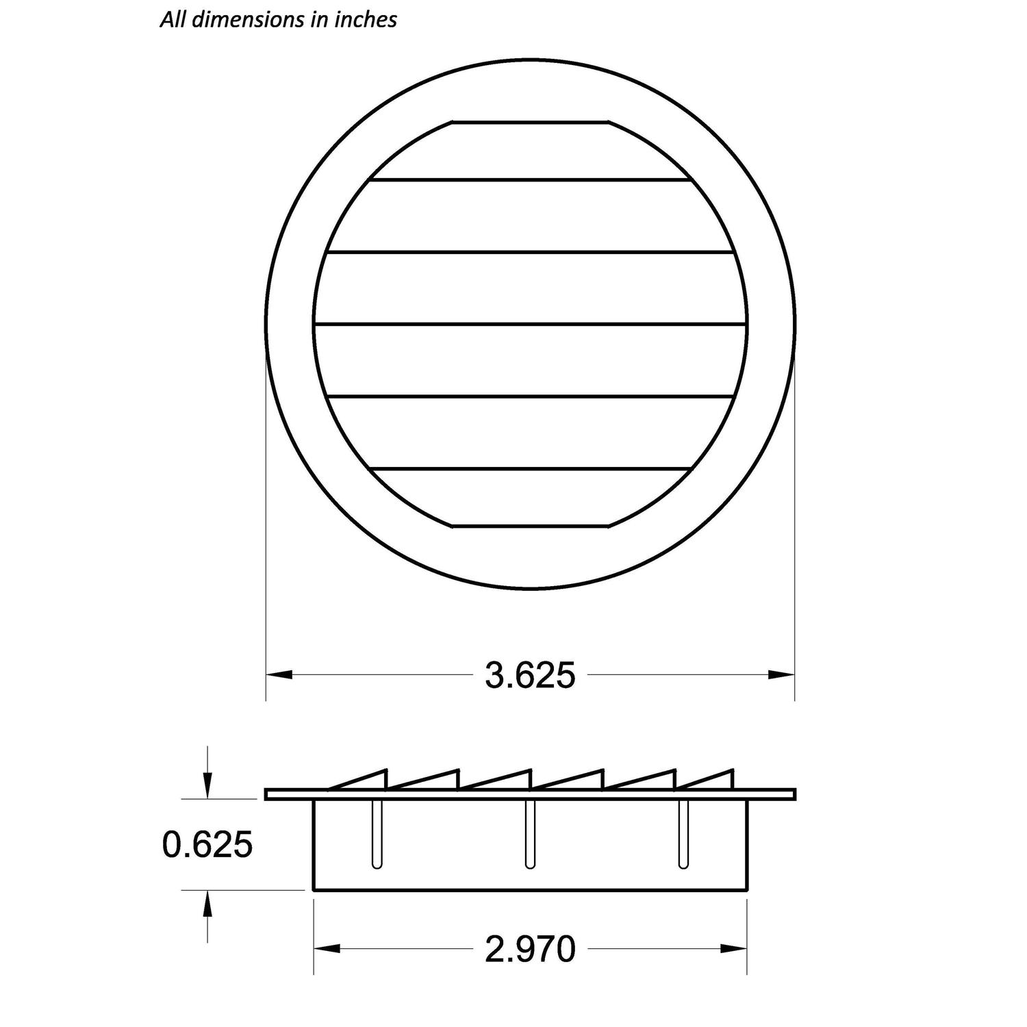 Maurice Franklin Round Plastic Vent - Cheap Fitting