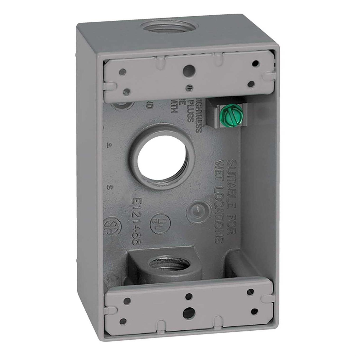Sigma 14252 1 gang Gray Rectangle Weatherproof Outlet Box - Cheap Fitting