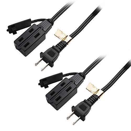 Cable Matters 2-Pack 16 AWG 2 Prong Extension Cord with Tamper Guard - Cheap Fitting