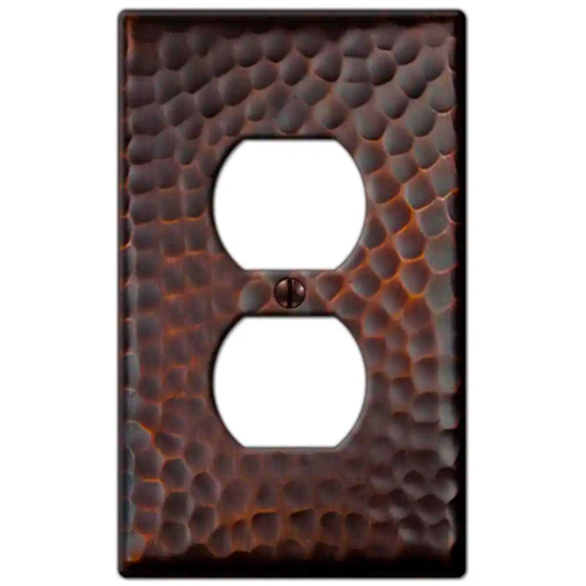 Hampton Bay Hammered 1 Duplex Outlet Plate - Cheap Fitting