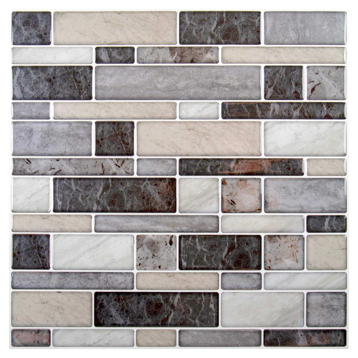 Truu Design Plastic Peel/Stick Backsplash Wall Tile Set - Cheap Fitting