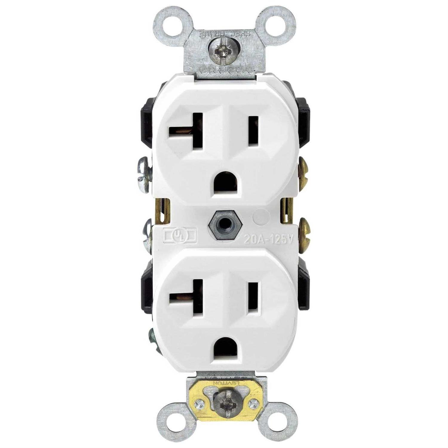 Leviton CR20-W Duplex Receptacle - Cheap Fitting