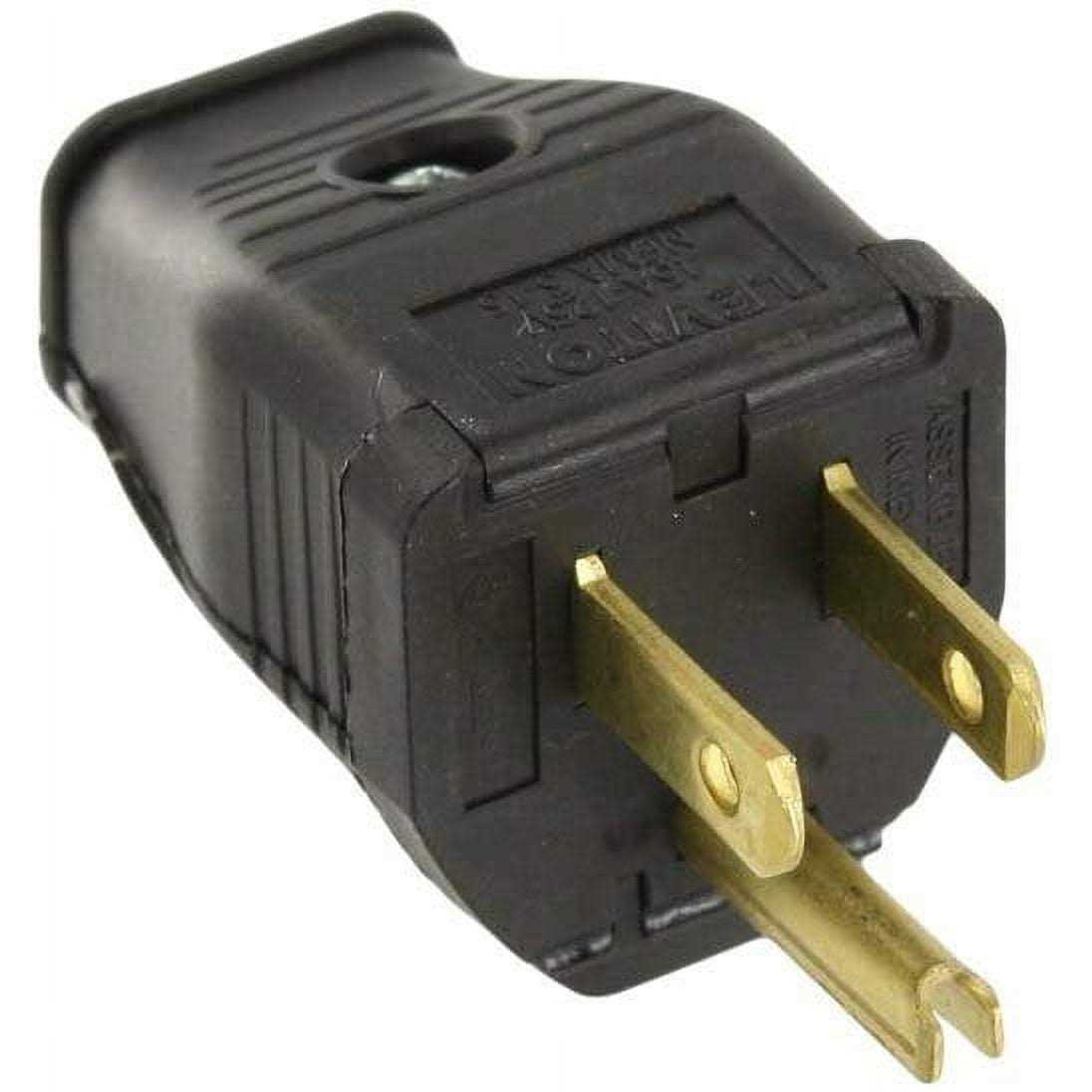 Leviton 2 Pole 3 Wire Black Grounding Plug 000-3W101-00E - Cheap Fitting