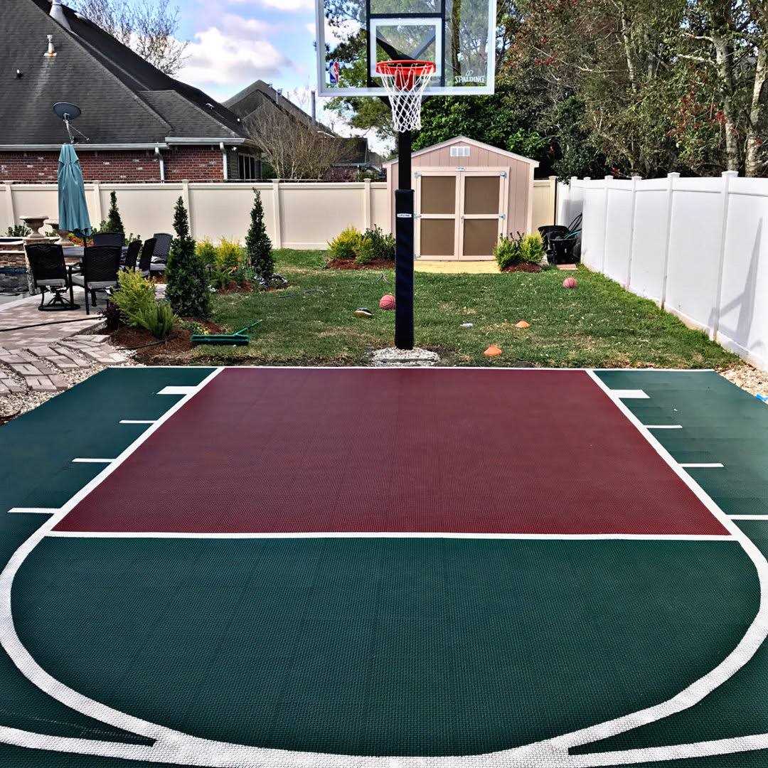 Incstores 5/8 Inch Thick Outdoor Basketball Court Flooring Build The Ultimate Space for Basketball, Tennis, and More with Weatherproof Plastic - Cheap Fitting