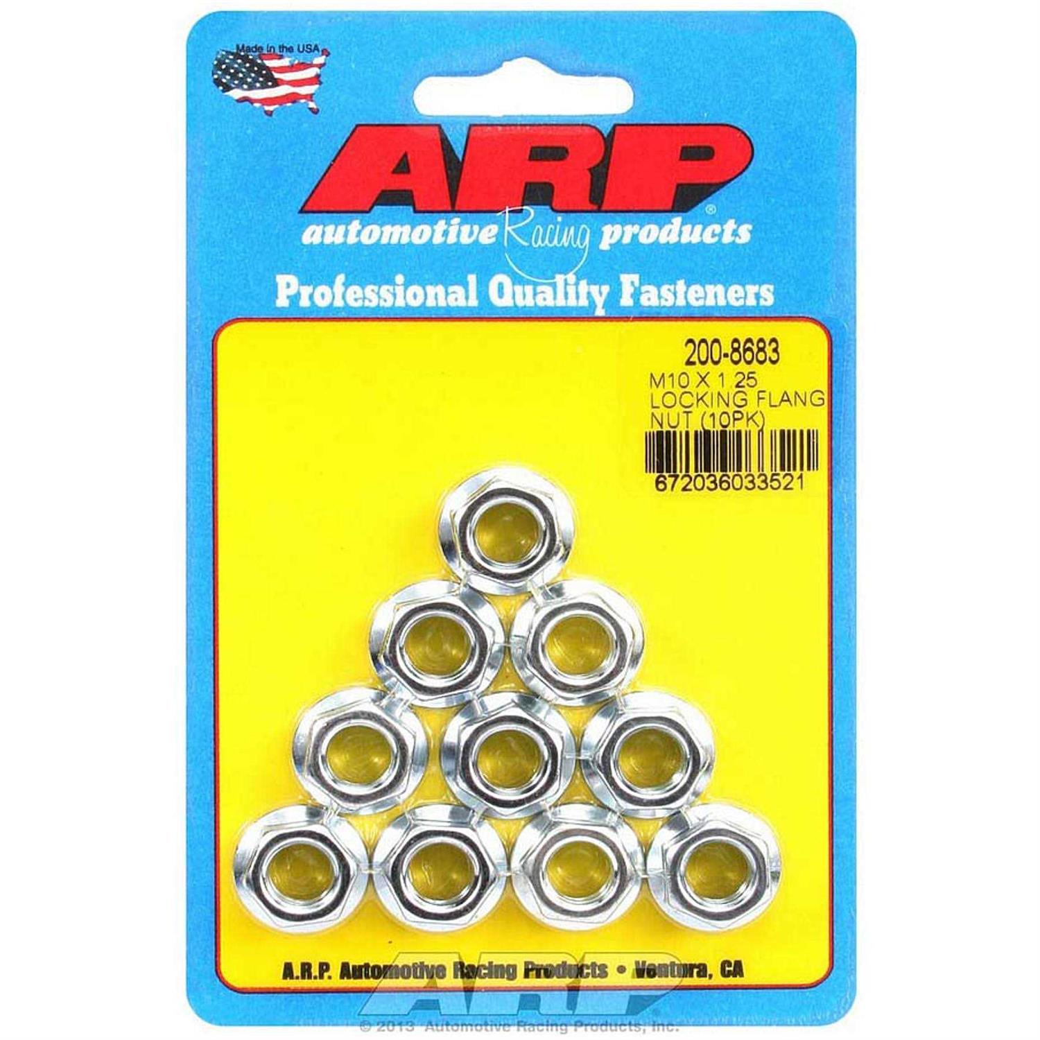 ARP 200-8683 M10 x 1.25 Locking Flange Nut Kit - Cheap Fitting