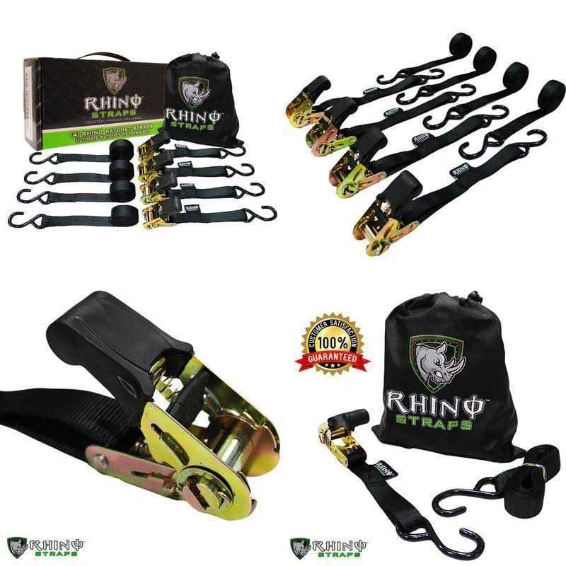 Rhino USA 1 inch x 15′ HD Ratchet Tie-Down Set - Cheap Fitting