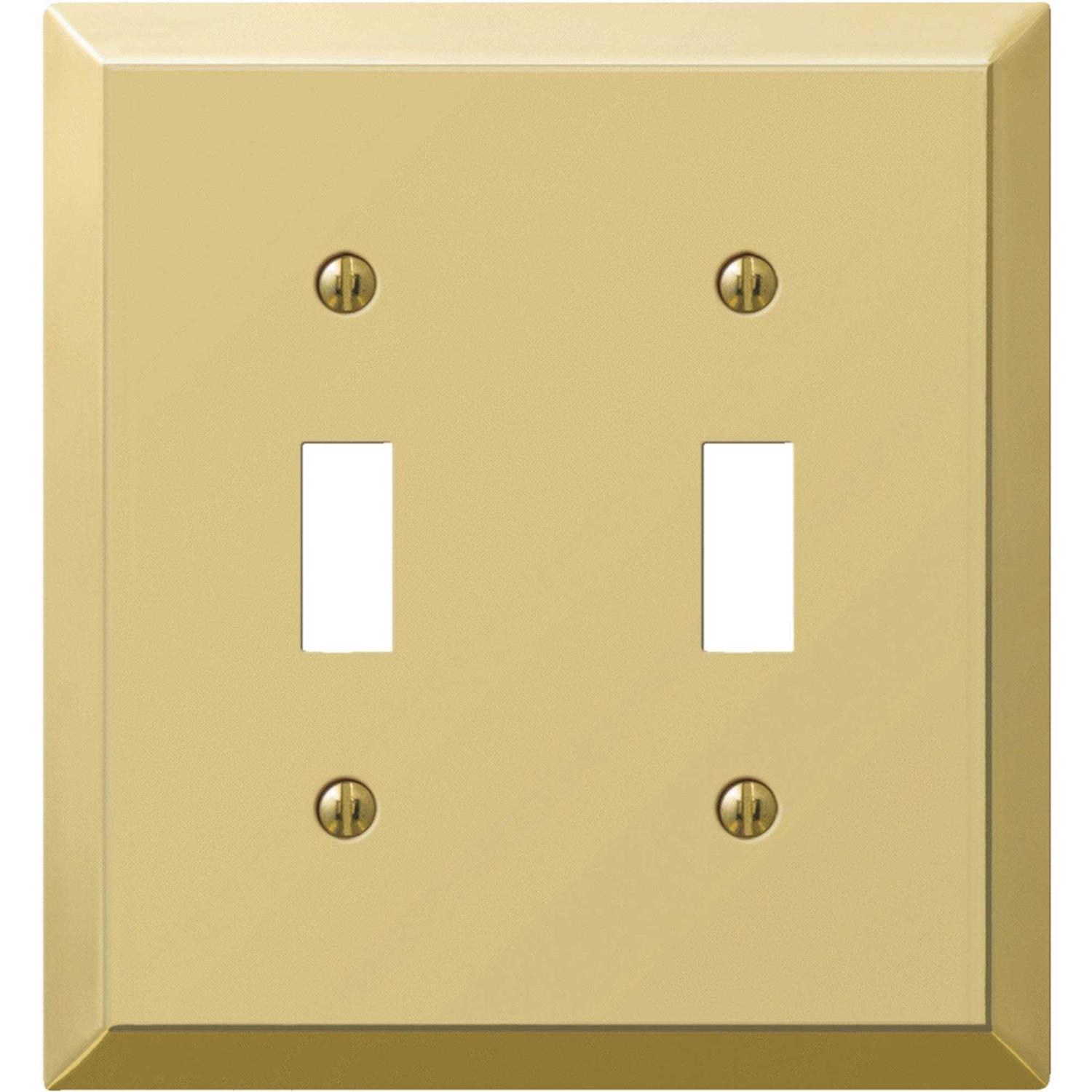 Amerelle Polished Brass Steel 2-Toggle Wall Plate 163TTBR - Cheap Fitting