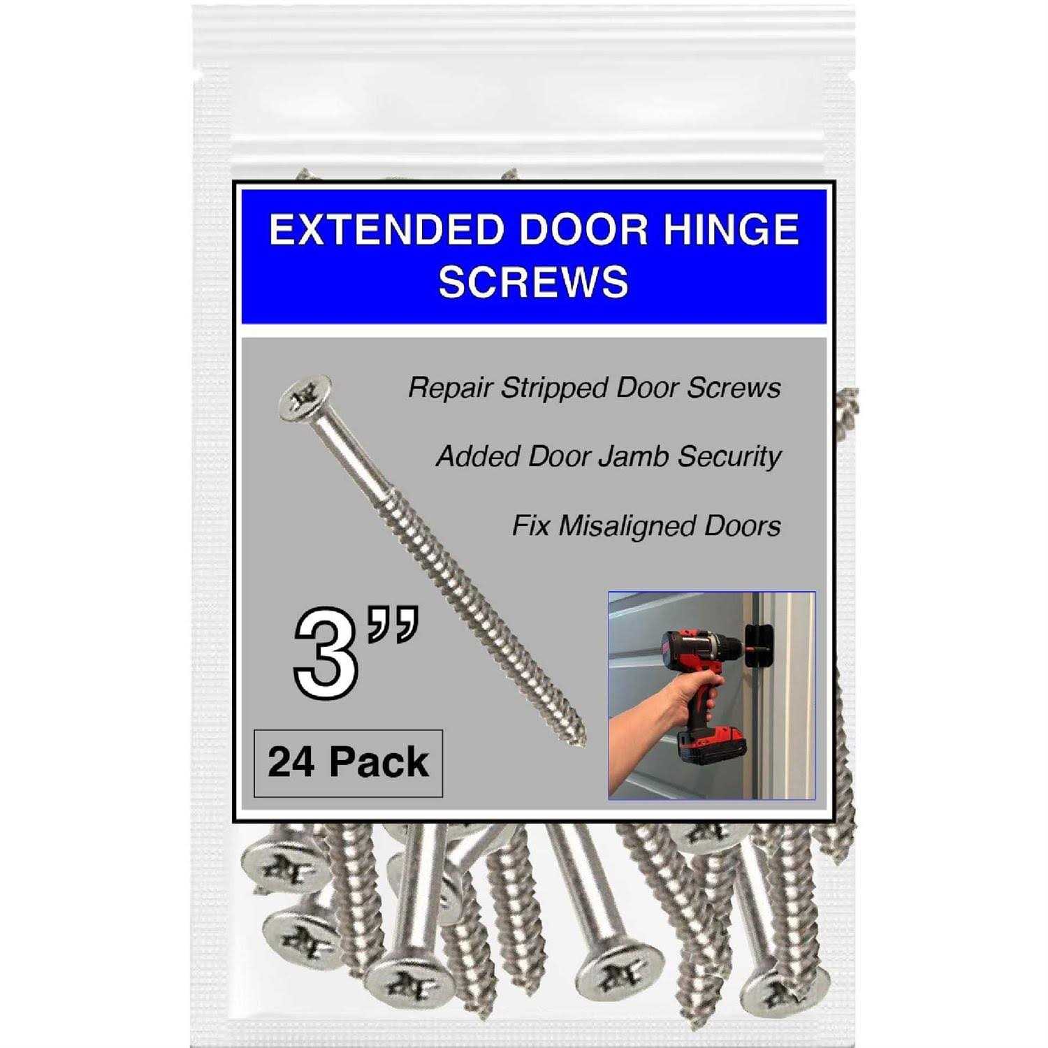 Generic Satin Silver Nickel Wood Screws 9 X 3 Inch – Extra Long Door Hinge Screws - Cheap Fitting