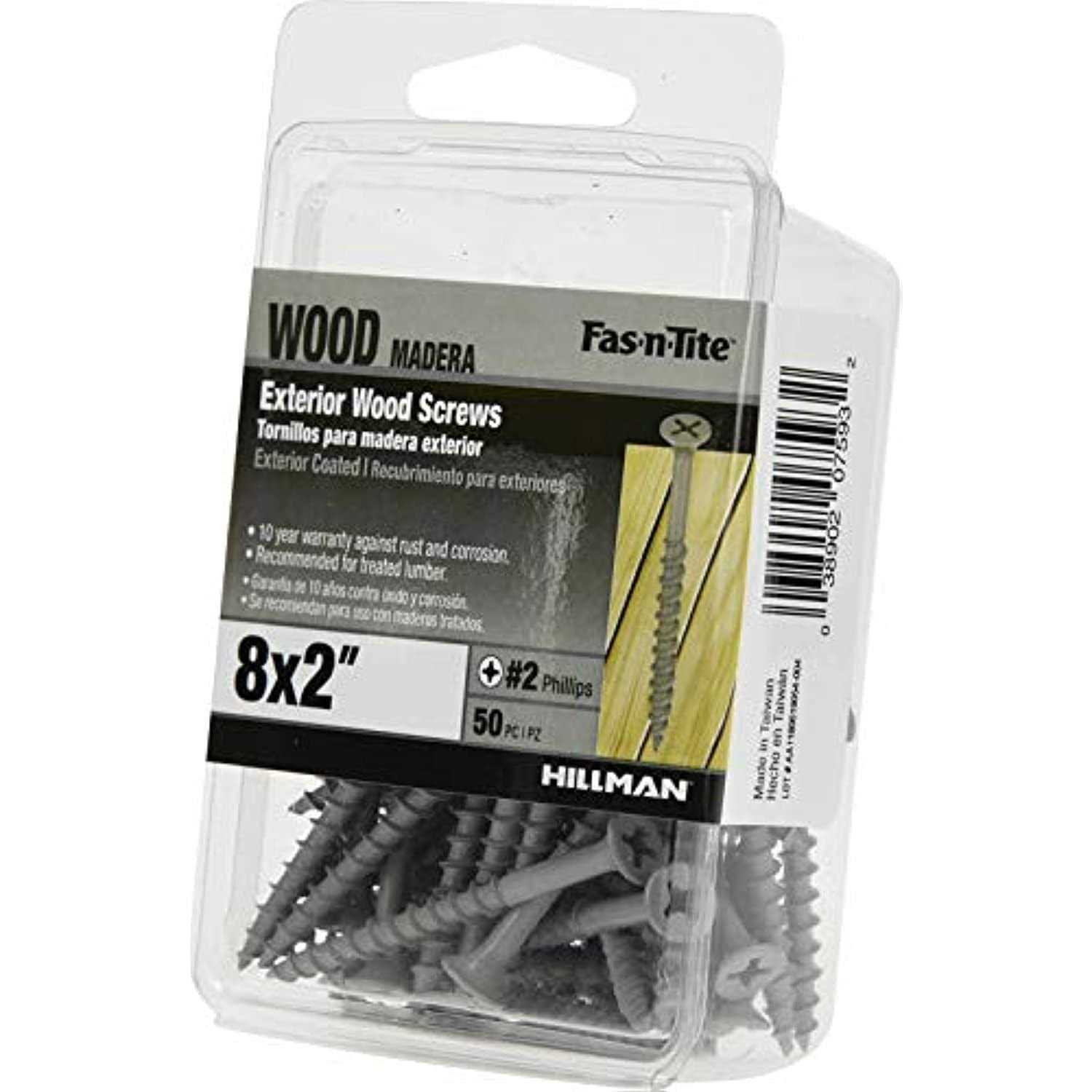 Hillman Wood Screws Exterior Phillips Drive #8 x 2 42604 - Cheap Fitting