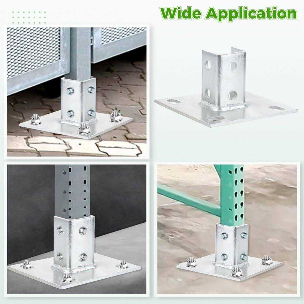 Homaisson 4PCS Post Bases Slotted Hole Strut Channel Post Brackets - Cheap Fitting