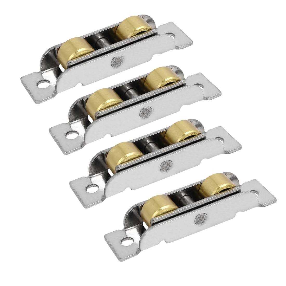 Uxcell 30kg Capacity 304 Stainless Steel Double Roller Sliding Window Pulley Wheel 4pcs - Cheap Fitting