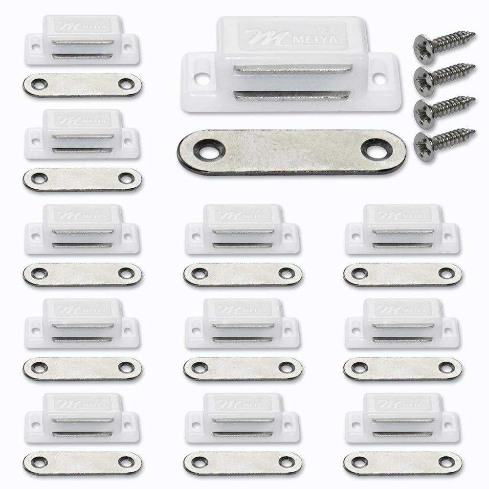 Renashed 12pack Magnetic Door Catch 15lb High Magnetic Plastic Heavy Duty Latch for Kitchen Bathroom Cupboard Wardrobe Closet Closures Cabinet Door - Cheap Fitting