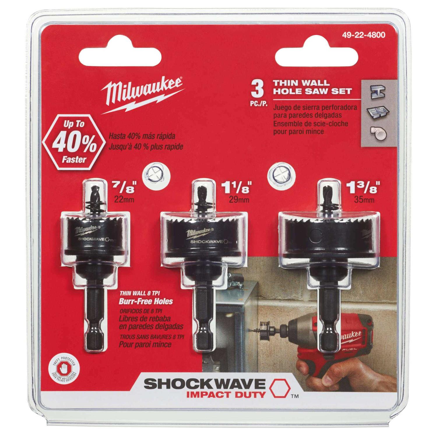 Milwaukee Shockwave Hole Saw Kit 49-22-4800 - Cheap Fitting