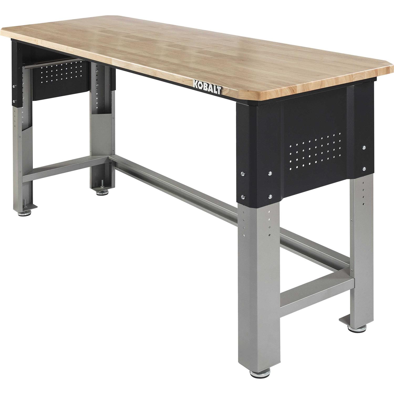 Kobalt 72-in L x 40.8-in H Silver Wood Adjustable Height Work Bench 19004 - Cheap Fitting