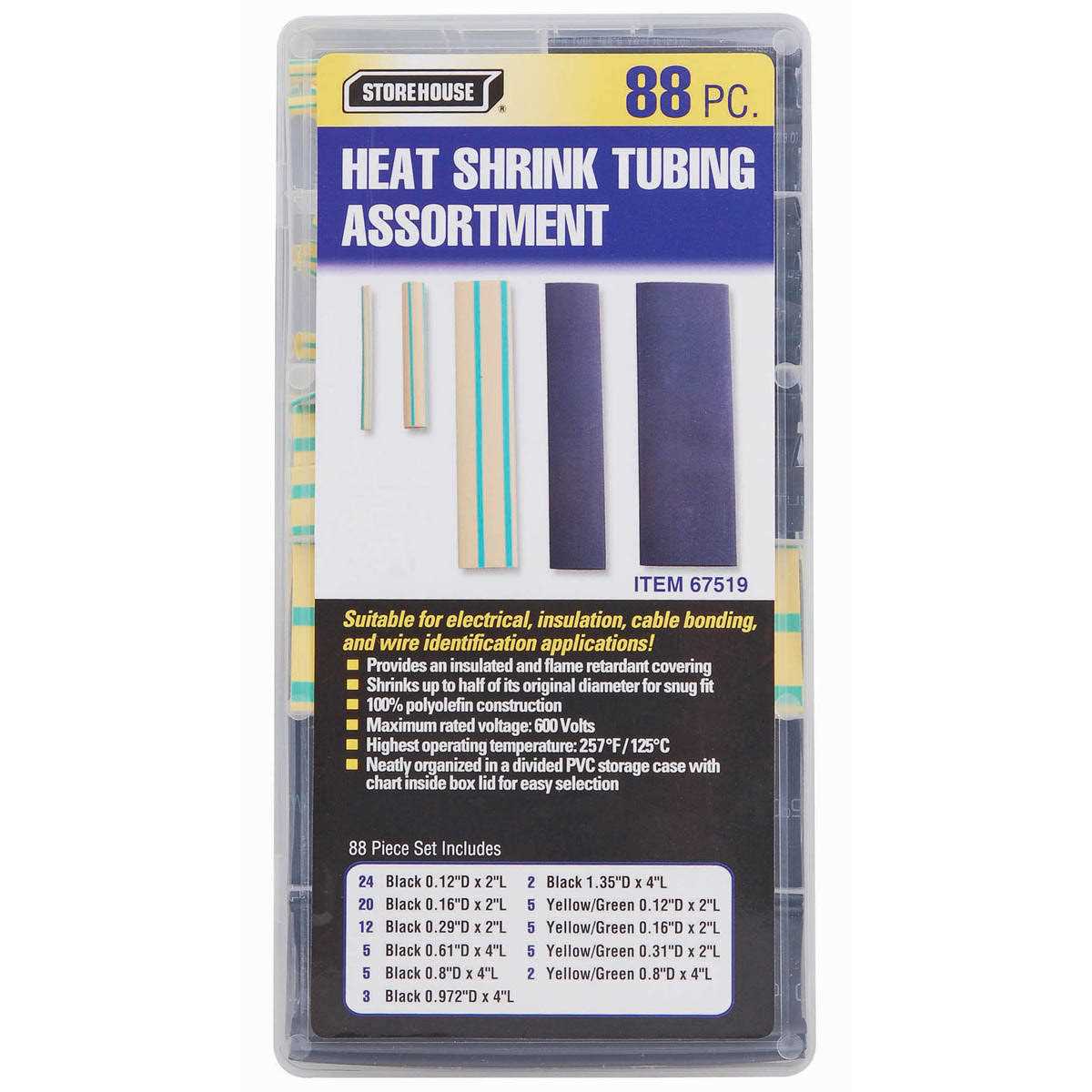 Storehouse Heat Shrink Tubing Assortment with Case - Cheap Fitting