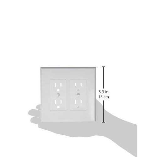 Hubbell Taymac 5 Pack 2602W Masque Revive 2 Gang Duplex Cover Up Wall Plate White - Cheap Fitting