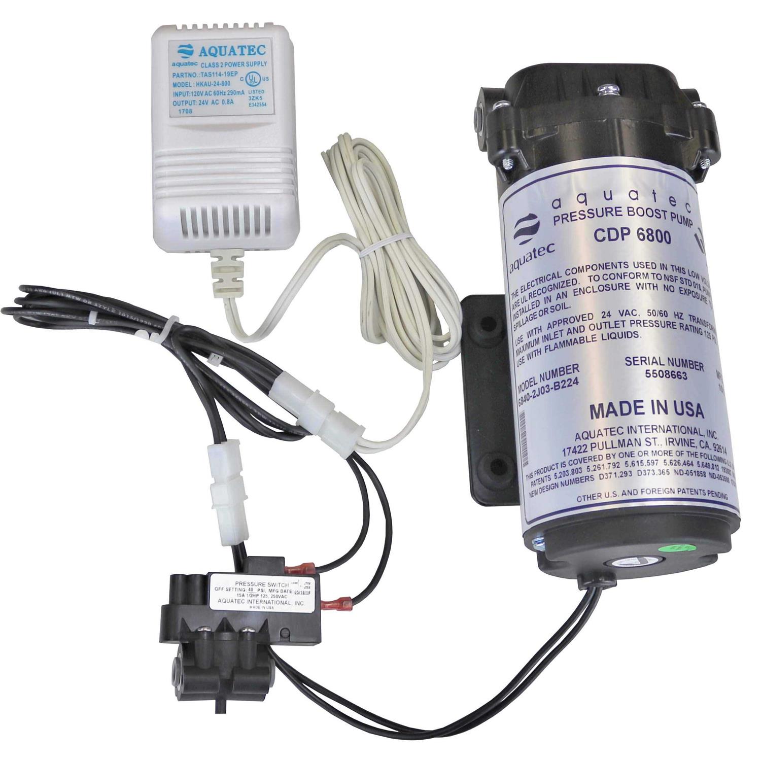 Aquatec 6800 Booster Pump Kit for up to 100 Gpd Home Ro Reverse Osmosi - Cheap Fitting