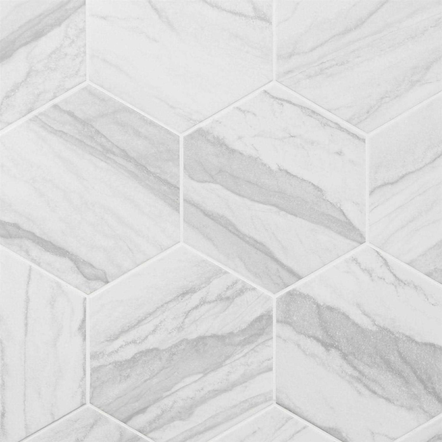 Marble Hex 10.15 in. x 11.41 in. Matte Porcelain Floor and Wall Tile Ivy Hill Tile - Cheap Fitting