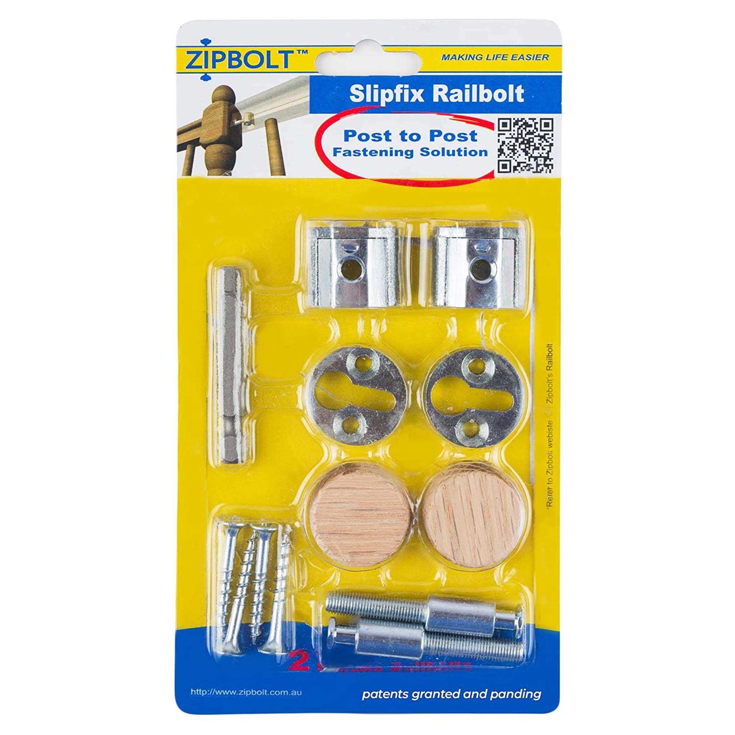 Zipbolt Slipfix Railbolt 13.810 2 Pack w/ Plugs & Driver by JMP Wood - Cheap Fitting