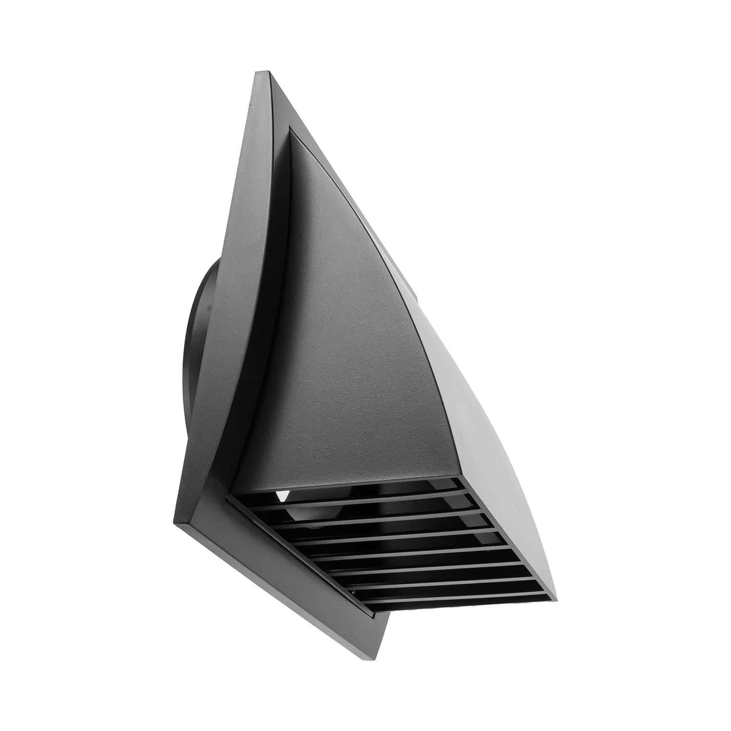 6” Inch Exhaust Hood Vent with Rain Cover, Black/Anthracite, Indoor and Outdoor Air Vent Cover - Cheap Fitting