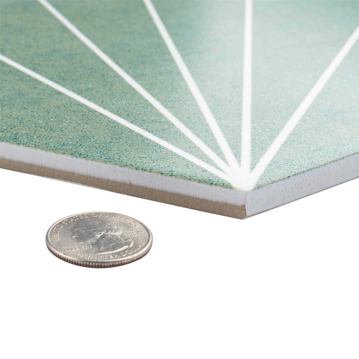 Merola Tile Aster Hex Verde 8-5/8 in. x 9-7/8 in. Porcelain Floor and Wall Tile - Cheap Fitting