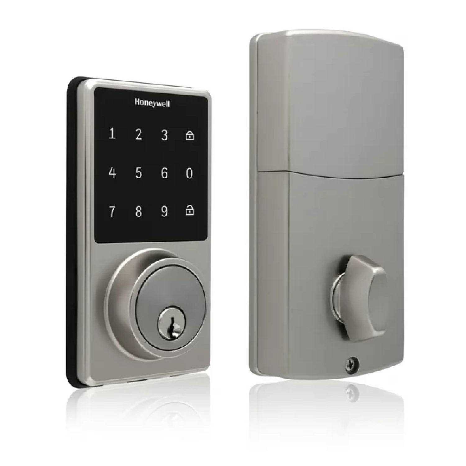 Honeywell Door Locks Electronic Deadbolt with Touchscreen in Satin Nickel 8733500 - Cheap Fitting