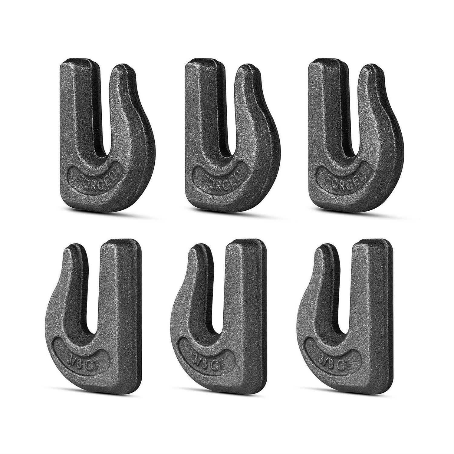 High-PQ 6Pack 3/8” Weld-On Forged Clevis Grab Chain Hooks Heavy Duty Forged Grade 70 Grade Utility Hook Weldable for Trailer Truck - Cheap Fitting