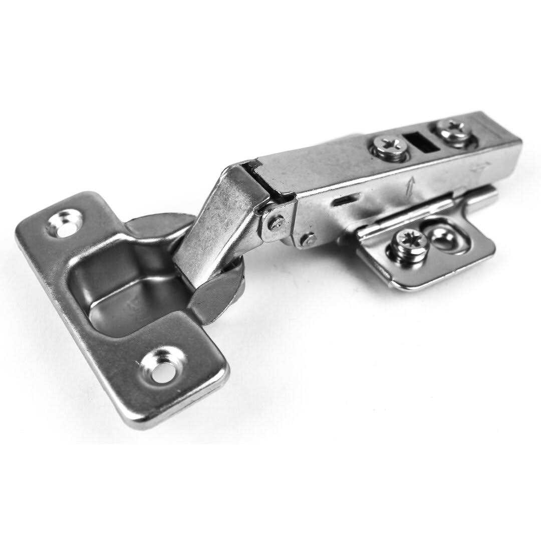 Berta 105-Degree 35 mm Half Overlay Frameless Cabinet Hinges with Installation Screws - Cheap Fitting