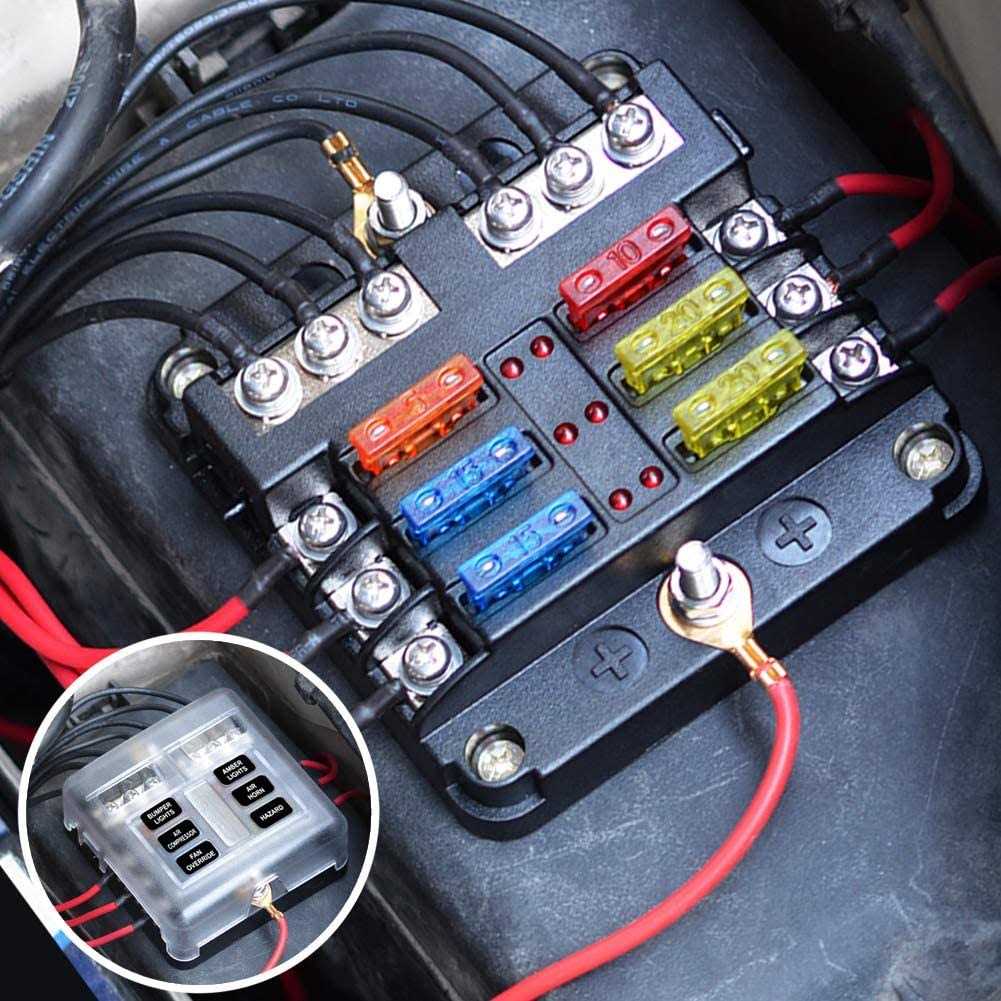 6 Way 12v Fuse Block Waterproof Boat Fuse Panel with LED Warning Indicator Damp-Proof Cover - Cheap Fitting