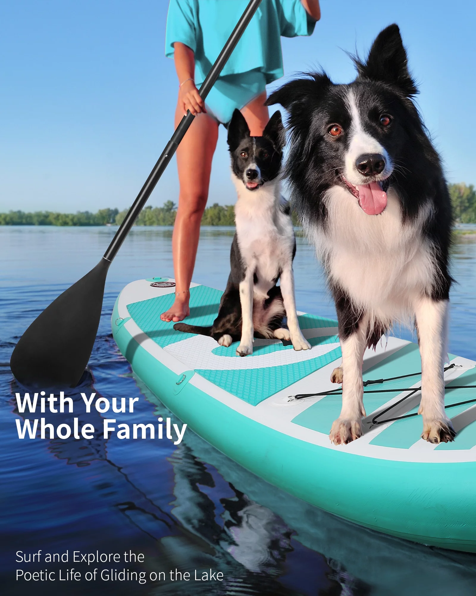 Marnur Inflatable Paddle Board Stand up Paddle Board 10' SUP 6 in.Thick Board Carry Bag & Fast Pumping Green - Cheap Fitting