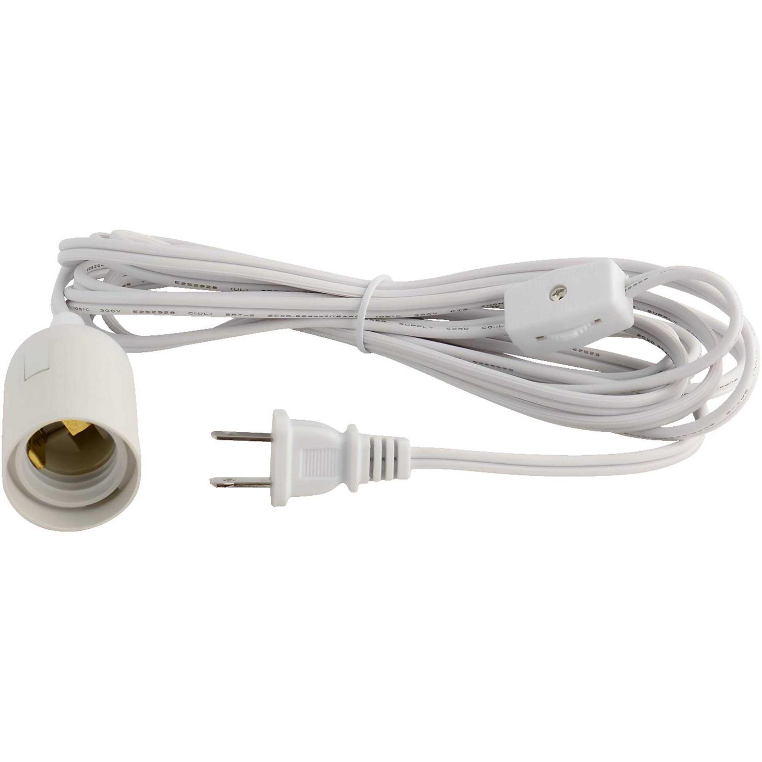 Abi E26 Light Bulb Socket to 2-prong Us AC Power Cord Adapter with On/Off Switch - Cheap Fitting