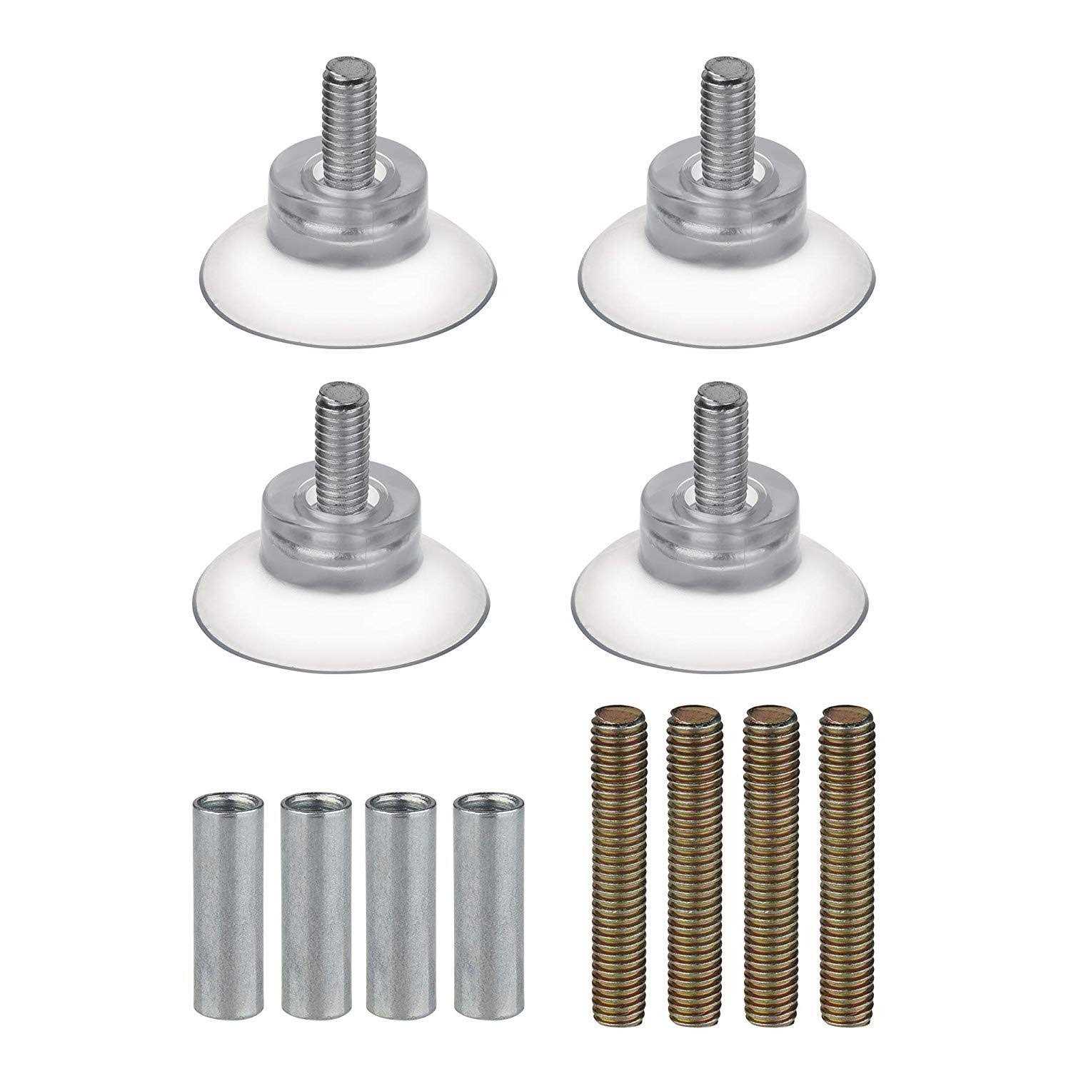 goodxy Set of 4 Rubber Strong Suction Cup Replacements for Glass Table Tops with M6 Extension Screw - Cheap Fitting