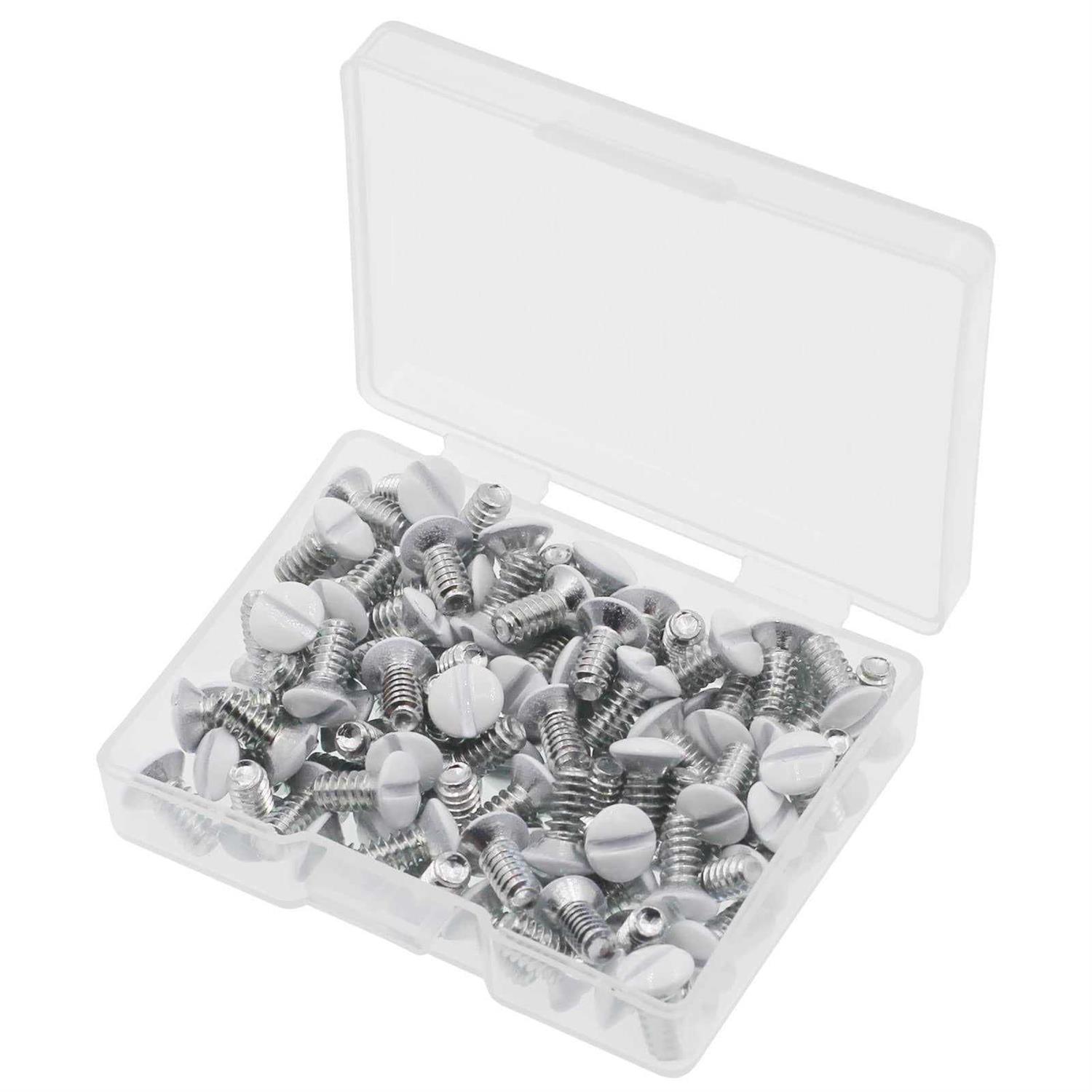 Wall Plate Screws 100 pcs White Outlet Screws 3/8 Long 6-32 Thread Light Electrical Cover Panel Switch Plate Screws - Cheap Fitting