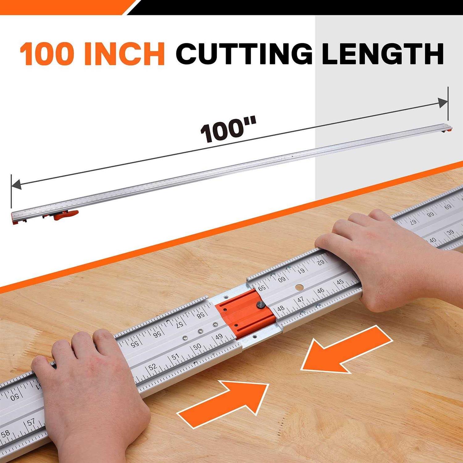 JORGENSEN 100inch Circular Saw Guide 50inch Straight Cut Guide with 50inch Extension Rail for Circular Saws - Cheap Fitting