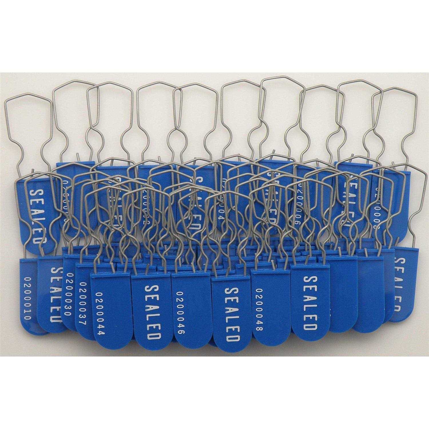 Plastic Wire Padlock Electric Meter Security Seals Sequentially Numbered Blue Pack of 50 - Cheap Fitting