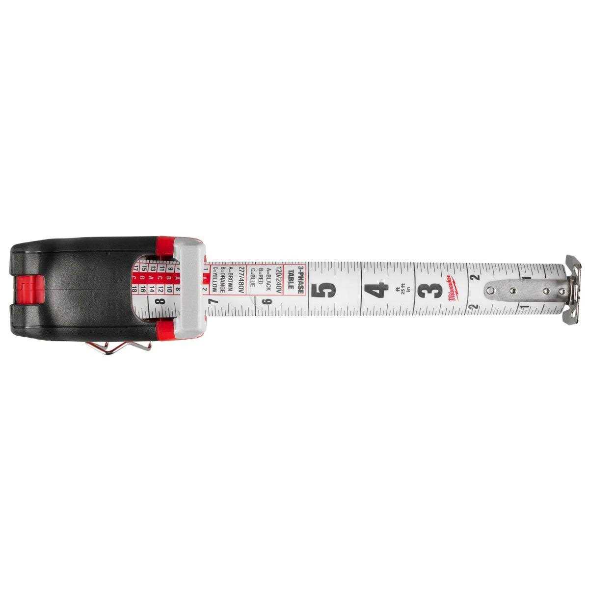 Milwaukee 25′ Electrician’s Compact Wide Blade Magnetic Tape Measure 48-22-0327 - Cheap Fitting