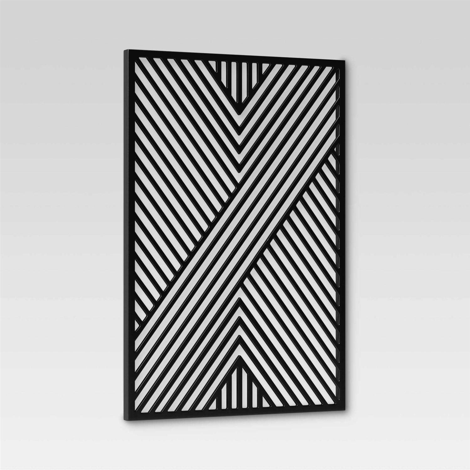 Project 62 Geometric MDF Wood Wall Panel Black - Cheap Fitting