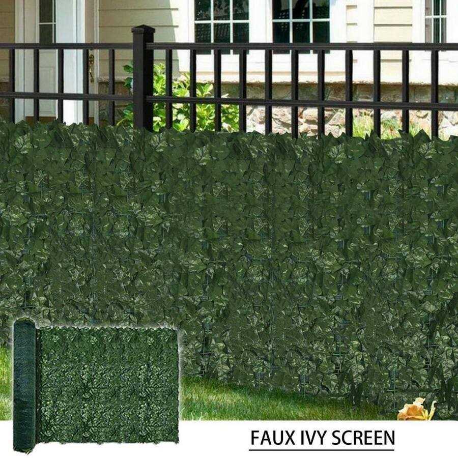Ejoy 59 in. x 118 in. Artificial Ivy Hedge Privacy Fence Screen - Cheap Fitting