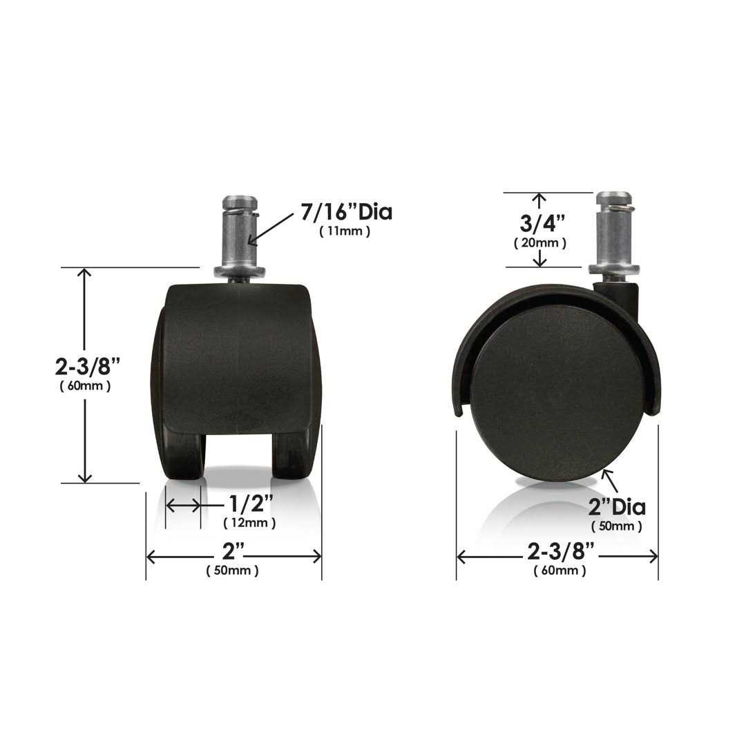 Slipstick 2 in. Office Chair Caster Wheel - Cheap Fitting