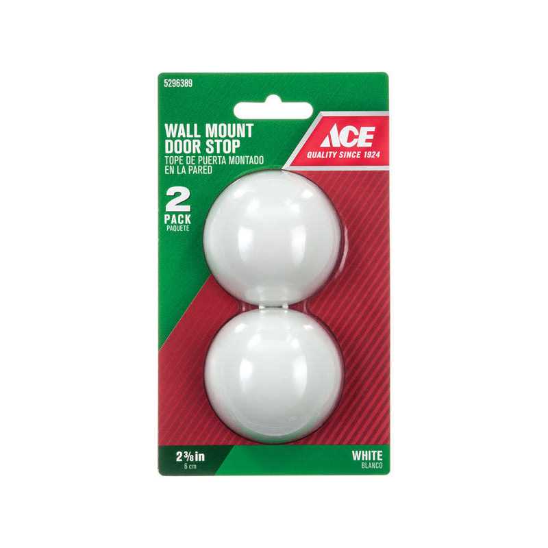 Ace Rubber Wall Door Stop 2-3/8 in. L White - Cheap Fitting