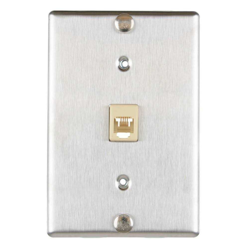 Leviton C0256-SS 6P4C Telephone Wp Stainless Steel - Cheap Fitting