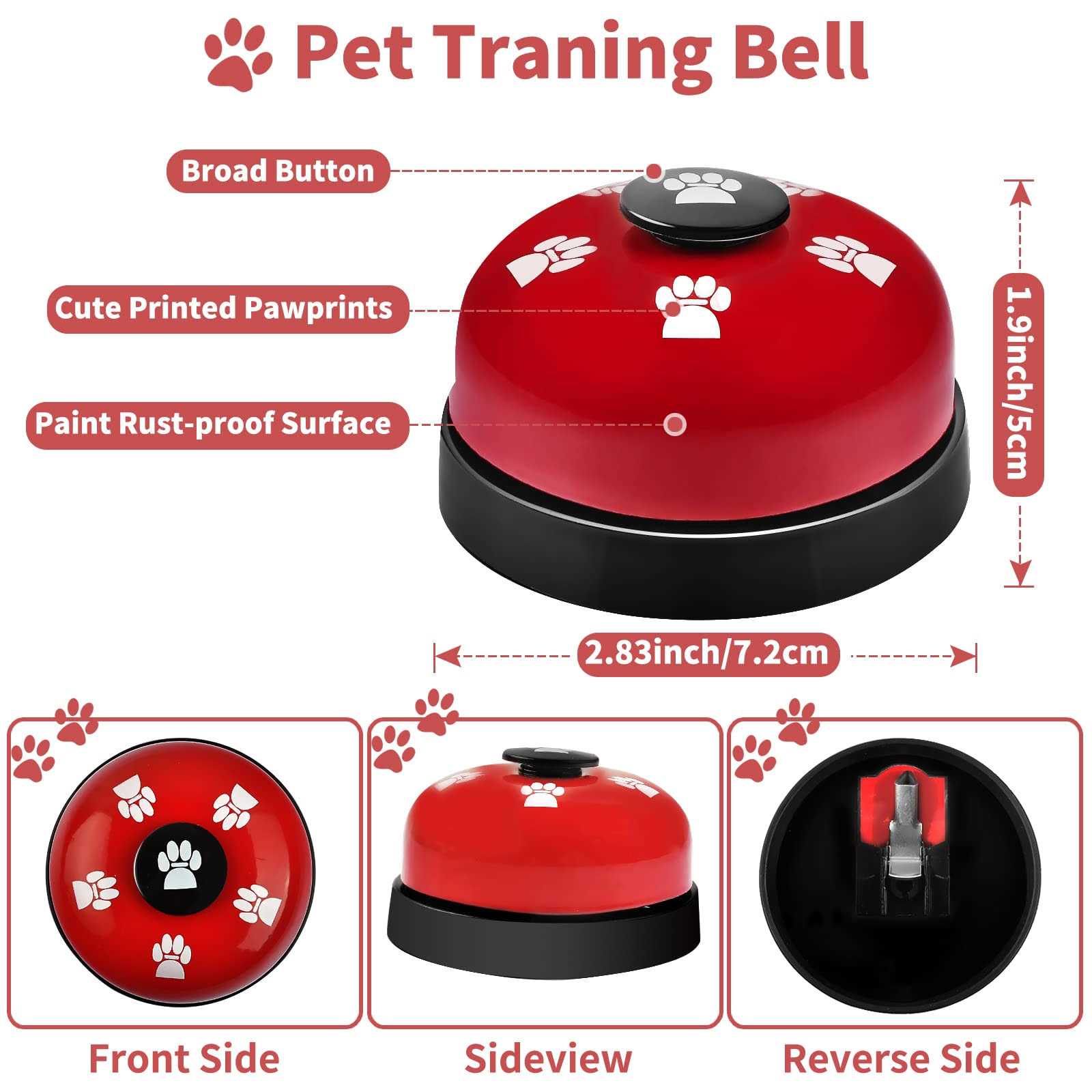 JIMEJV 2 Pack Dog Doorbells, Pet Training Bells for Go Outside Potty Training and Communication Device Large Loud Dog Bell Cat Puppy Interactive Toys - Cheap Fitting