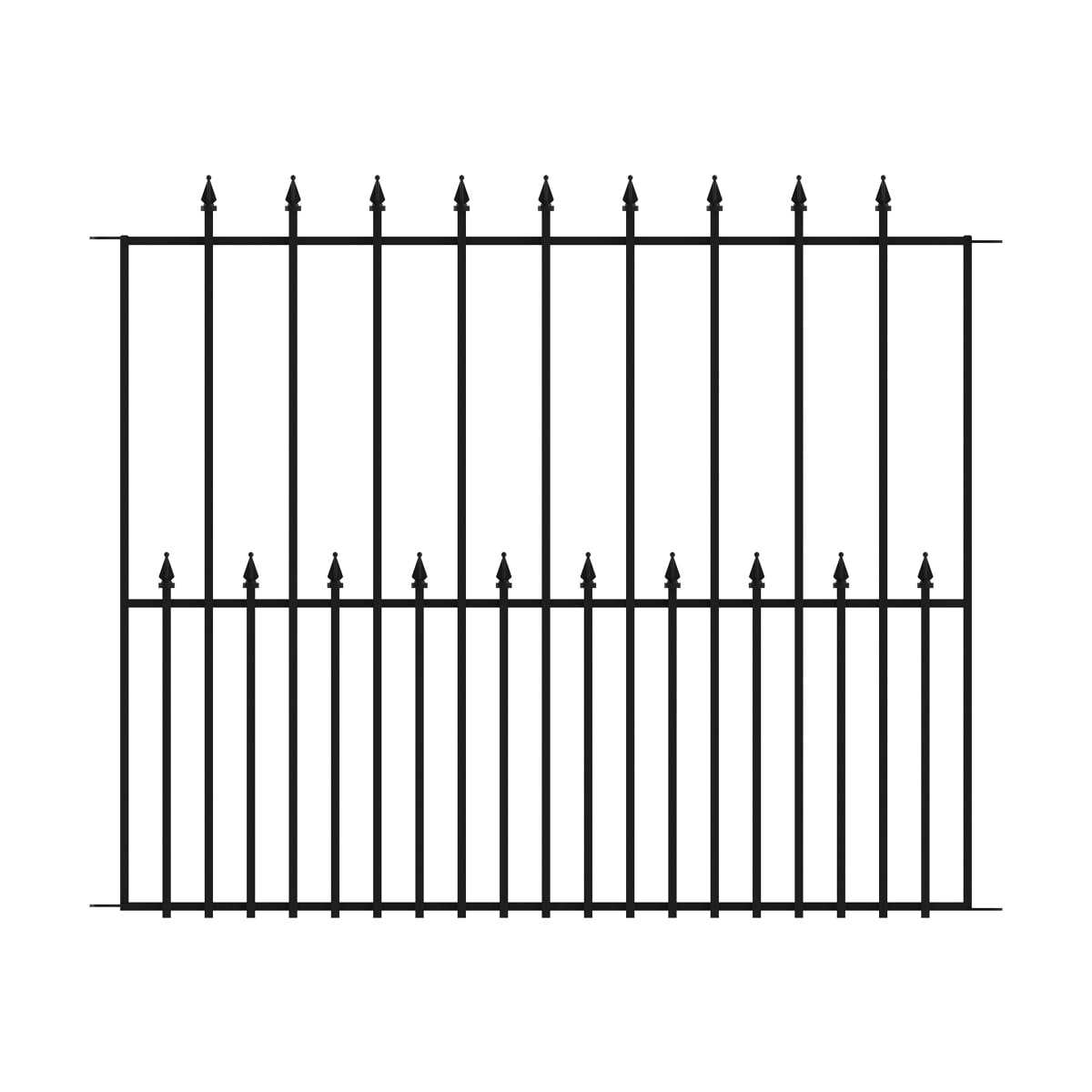 dopadeals Grand Empire 3-ft H x 4-ft W Powder-coated Steel Pressed-point Decorative Fence Panel 504018 - Cheap Fitting