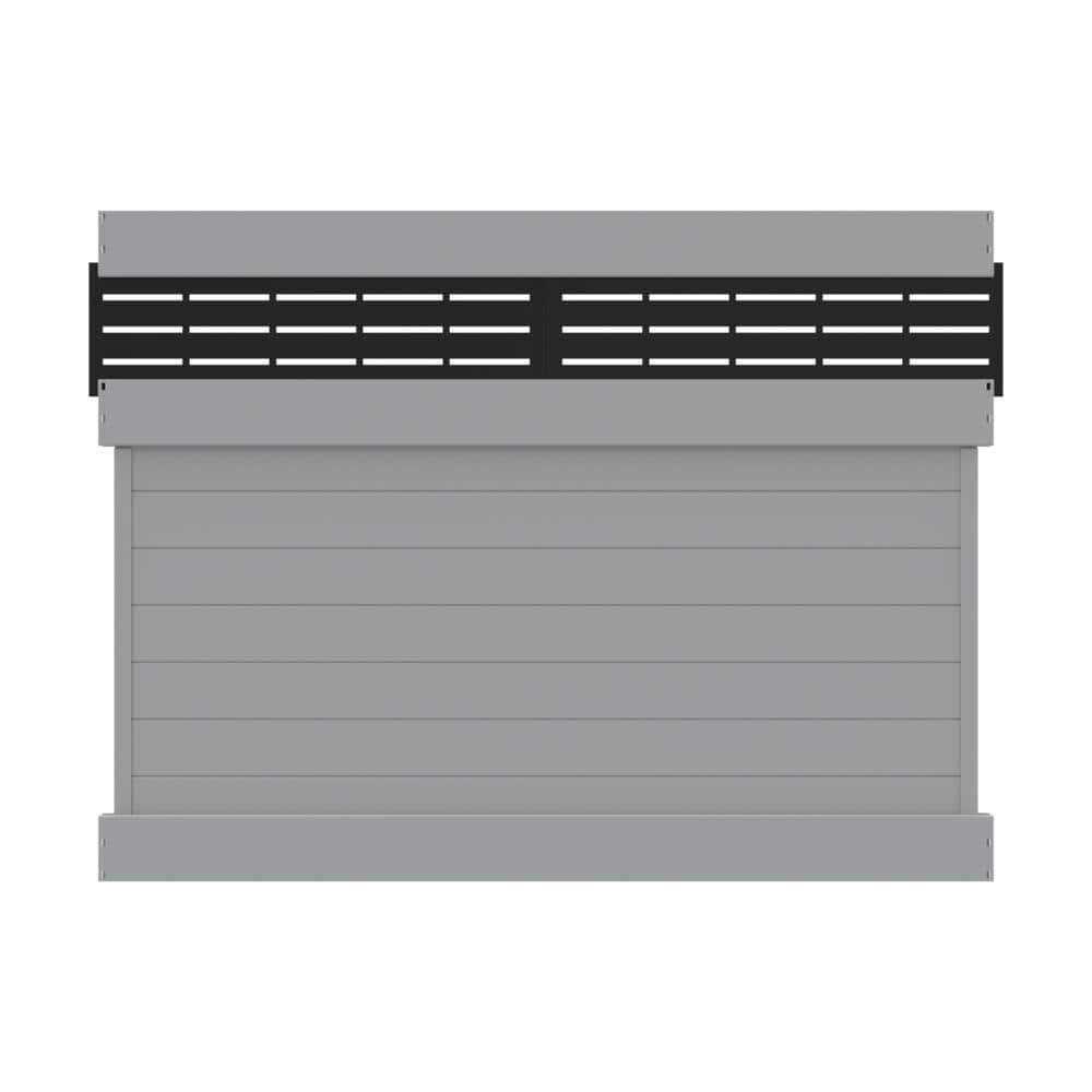 Barrette Outdoor Living 6 ft. x 6 ft. Gray Vinyl Privacy Panel Kit Horizontal Fence with Boardwalk DSP Top - Cheap Fitting