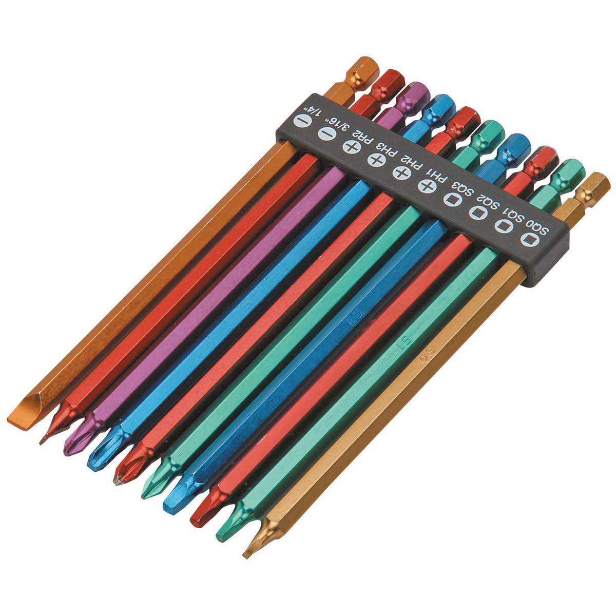 Warrior 6 in. Color Coded Power Bit Set - Cheap Fitting