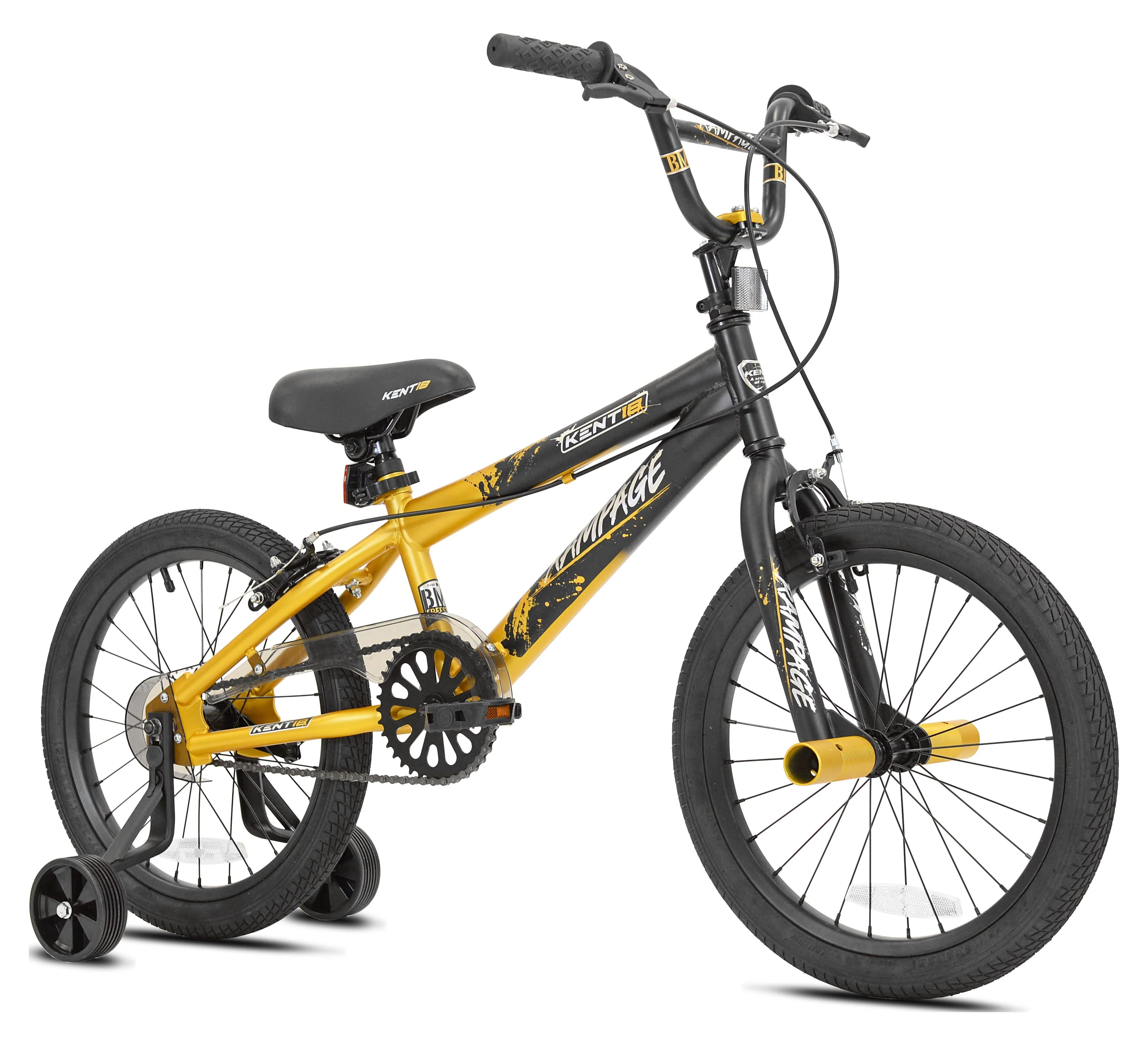 Kent Bicycle 18 in. Rampage Boy's BMX Child Bicycle, Gold and Black - Cheap Fitting